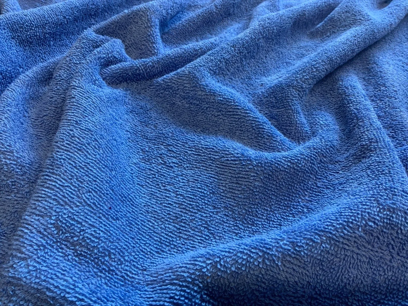 SUMMER BLUE - Pure Cotton Thick Luxury Towelling  Fabric - 400 gsm -  Beach Wear, Babies & Bath - By Truly Sumptuous