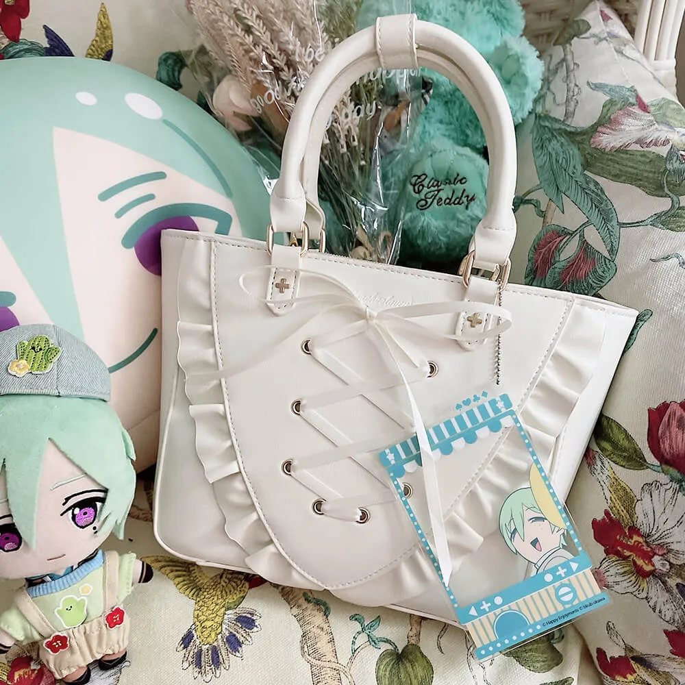 Sweet Lace-up Ruffle PU Ita Tote Bag