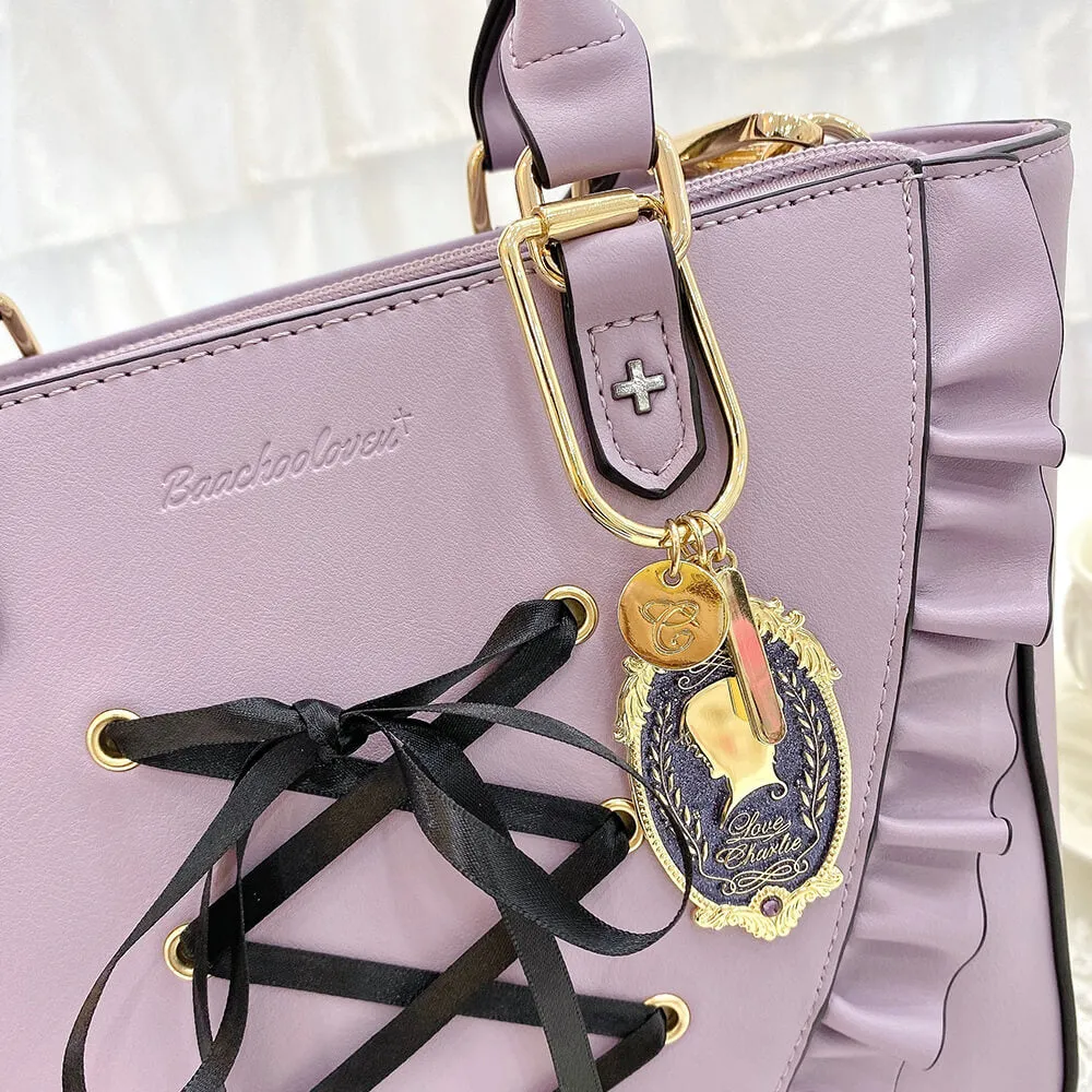 Sweet Lace-up Ruffle PU Ita Tote Bag
