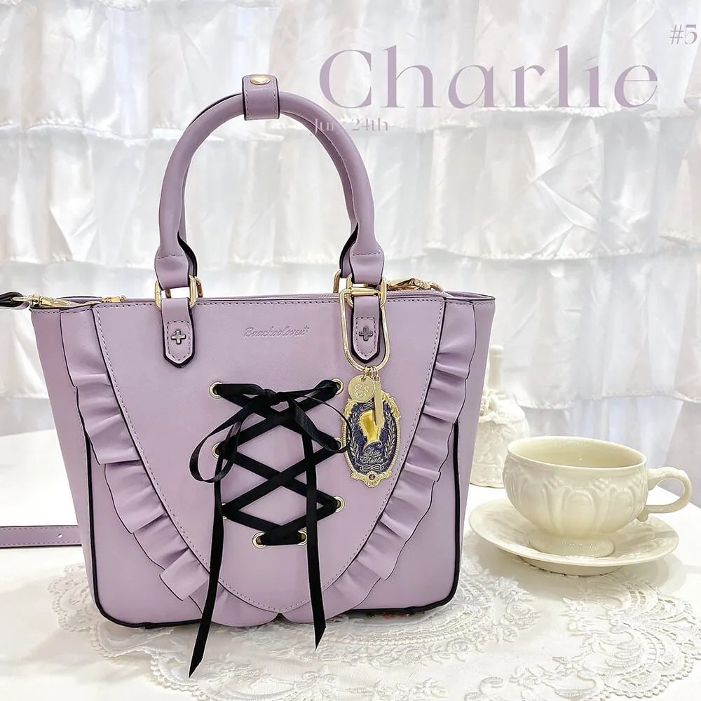 Sweet Lace-up Ruffle PU Ita Tote Bag