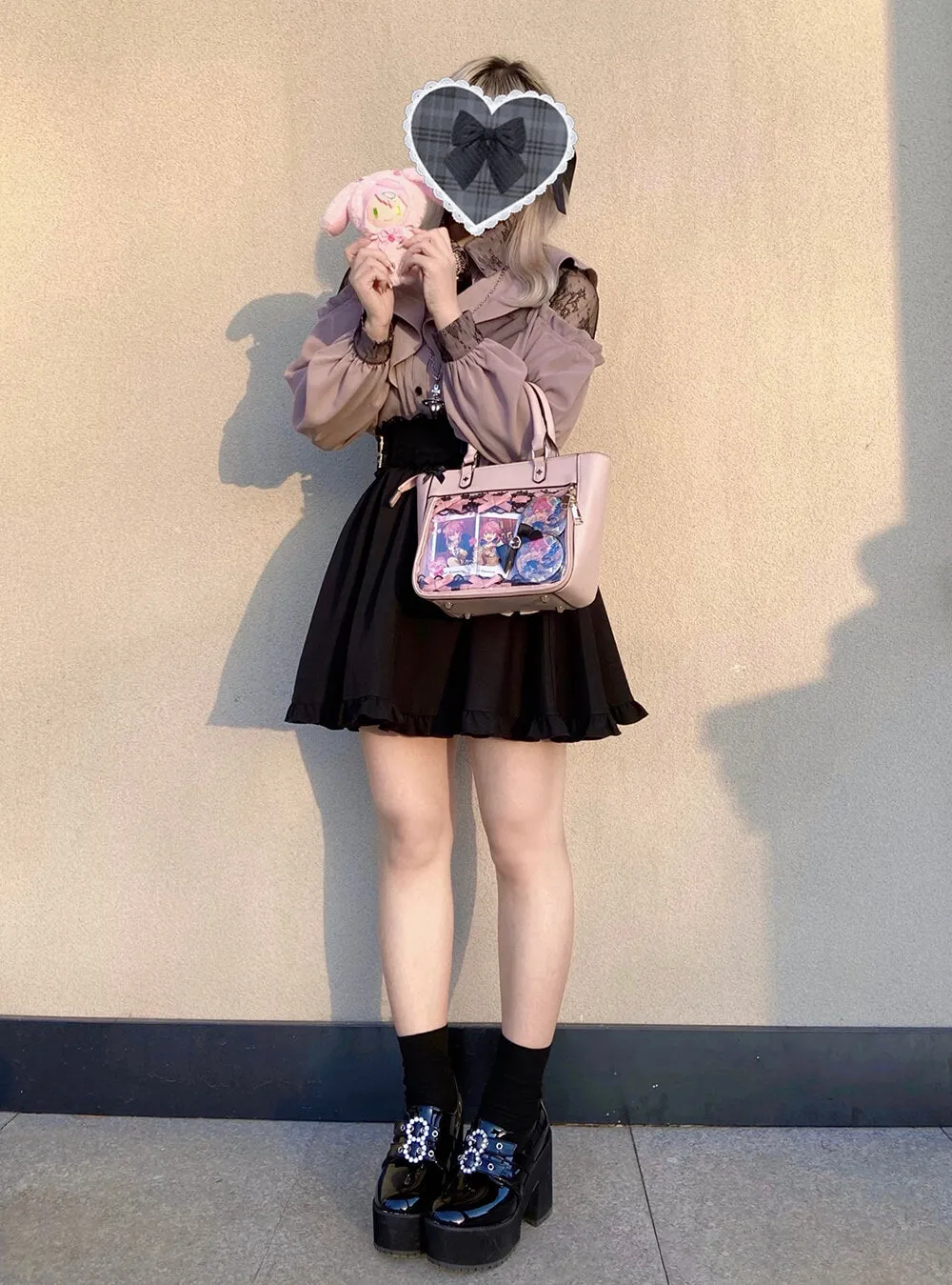 Sweet Lace-up Ruffle PU Ita Tote Bag