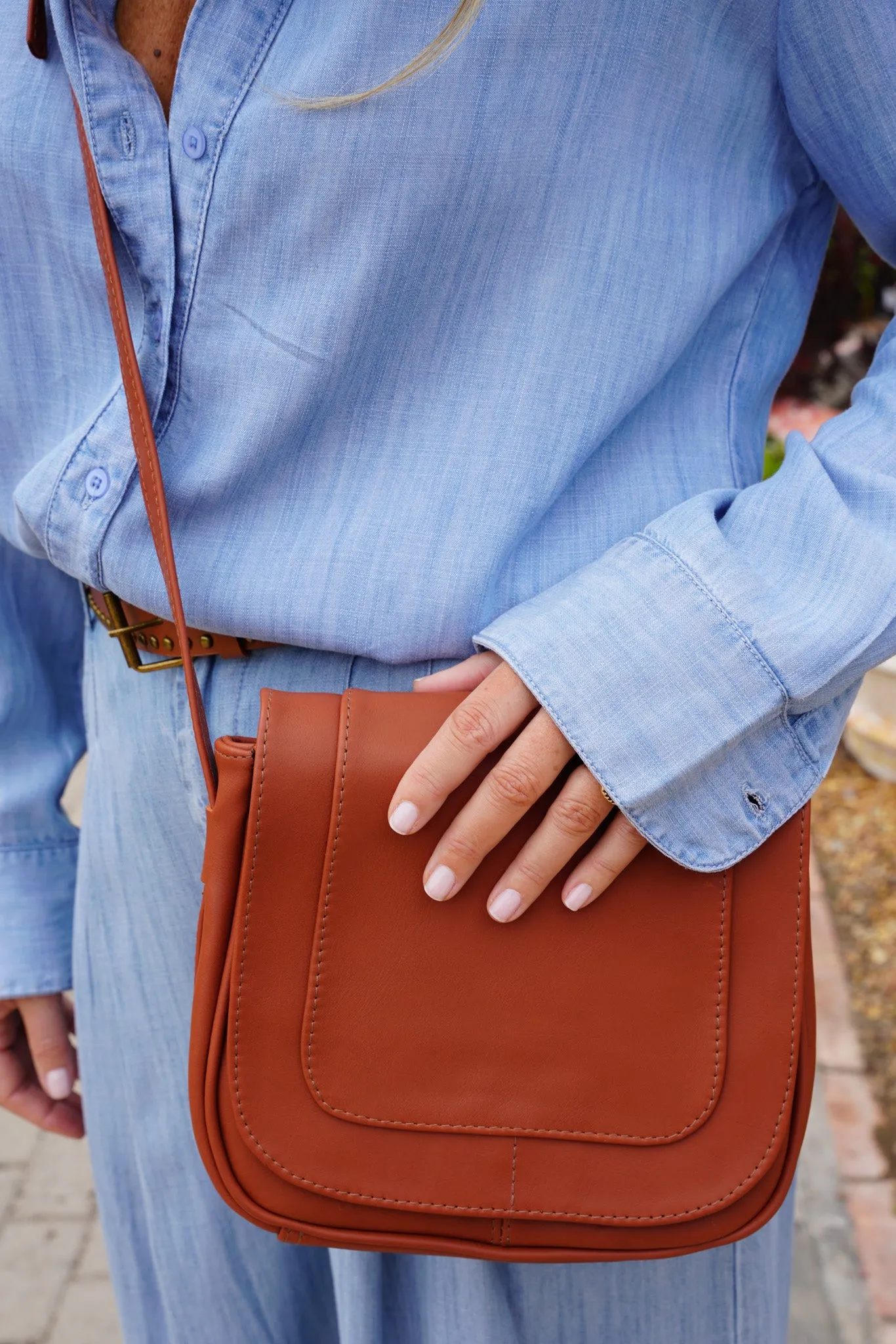 Terracotta Saddle Sling Bag