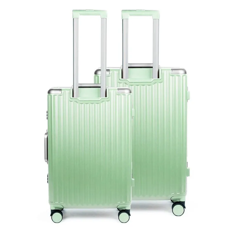 THE CLOWNFISH Combo of 2 Stark Series Luggage Polycarbonate Hard Case Suitcases Eight Wheel Trolley Bags with Double TSA Locks- Pistachio Green (Medium 67 cm-26 inch, Small 57 cm-22 inch)