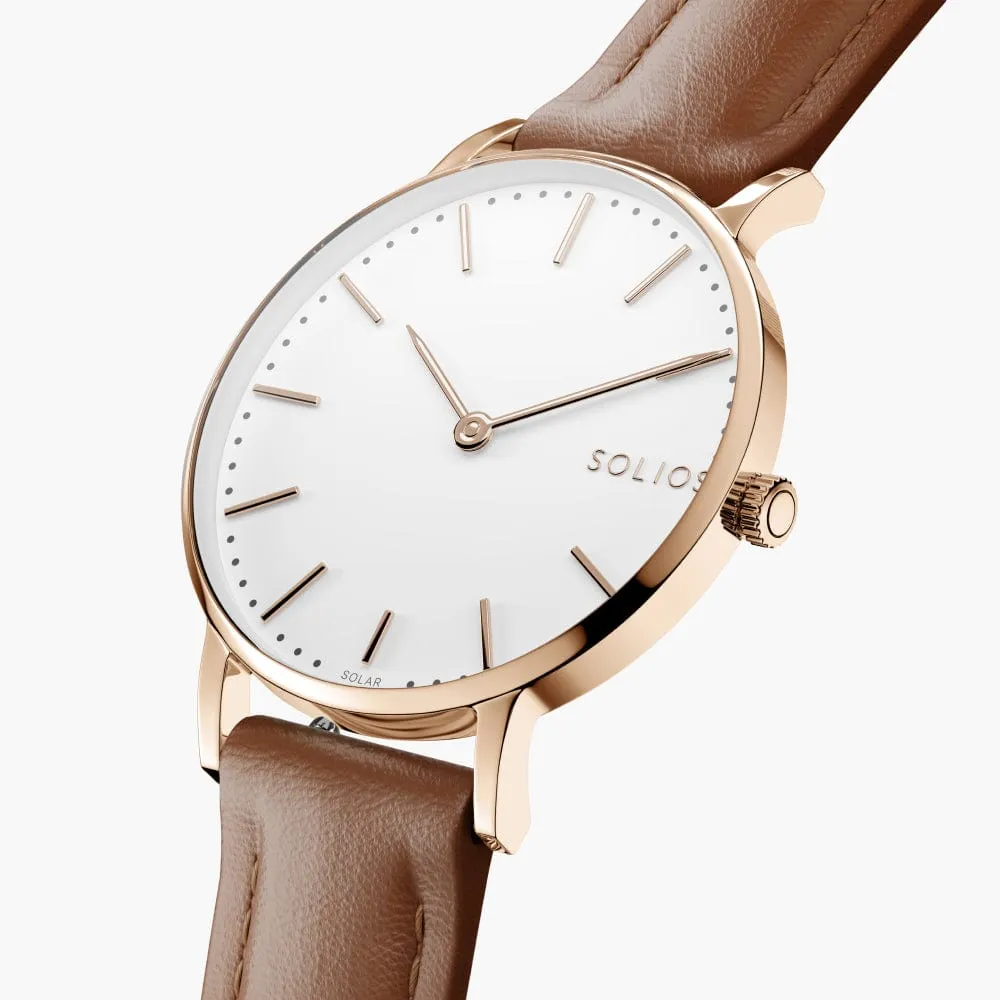 The Solar Classic Bundle | White Dial - Rose Gold Case