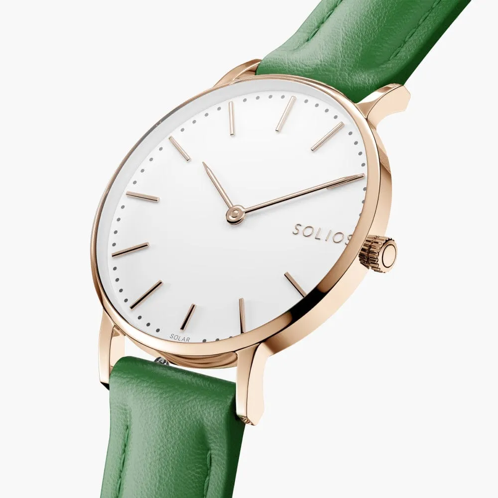 The Solar Classic Bundle | White Dial - Rose Gold Case