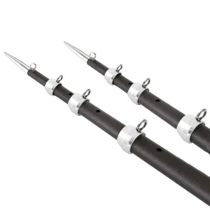 Tigress XD 3K Carbon Fiber Telescoping Outrigger Poles - 21ft - Matte Black/ Silver - Pair