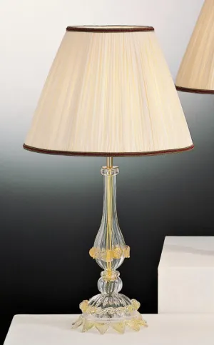 Traditional Murano Glass Lamp Base With Gold Trim
