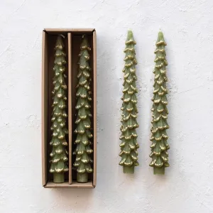 Tree Shaped Taper Candles - Set of 2