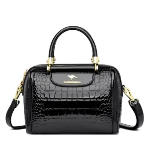 Vintage Luxe Croc-Embossed Handbag