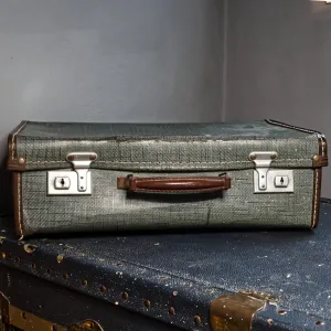 Vintage Mid Century Cheney Small Suitcase Storage Box