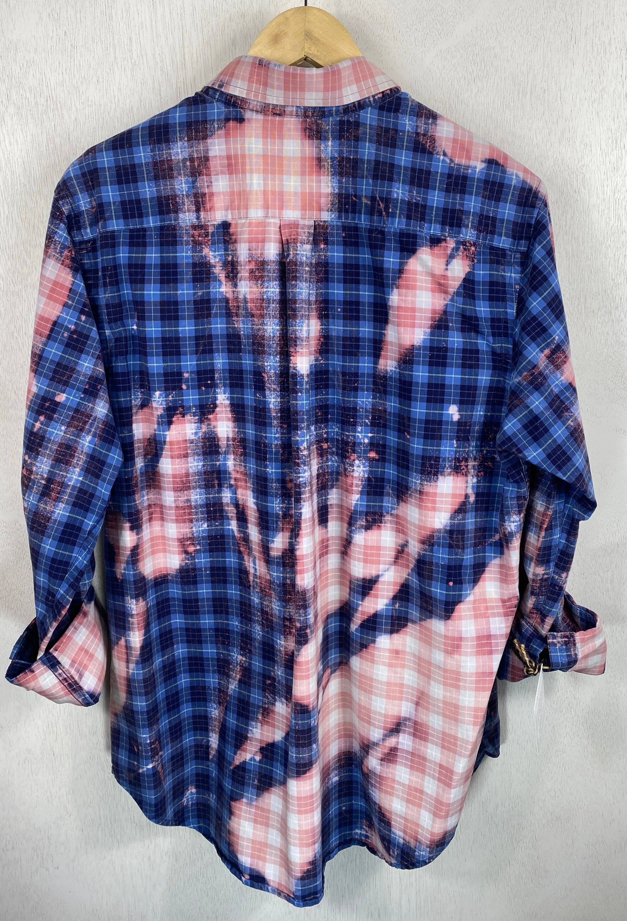 Vintage Royal Blue, Pink and White Lightweight Cotton Size Medium