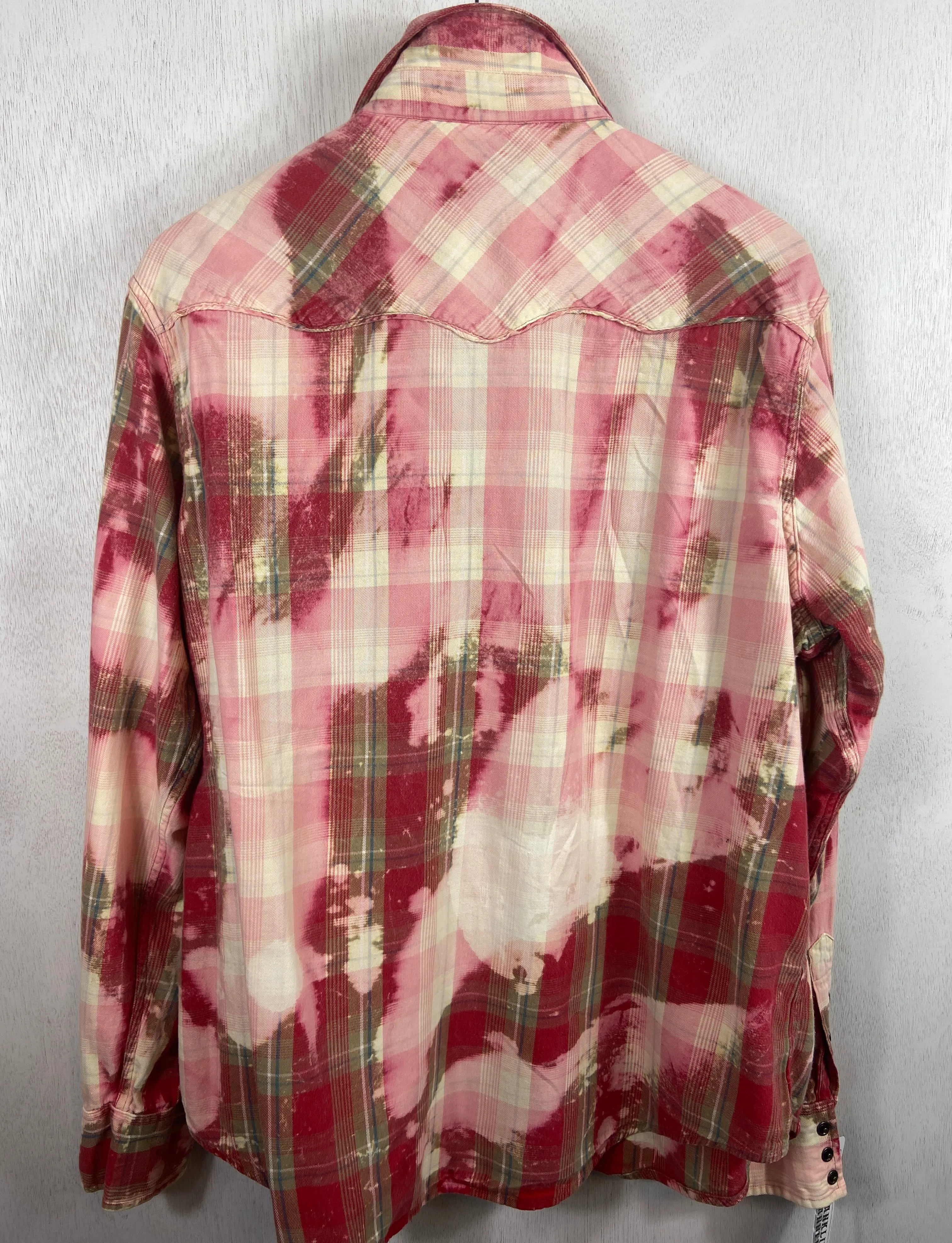 Vintage Western Style Pink, Red and White Lightweight Cotton Size Medium
