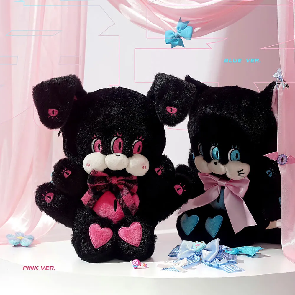 Wacky Eyed Bunny and Cat Plushie Bag