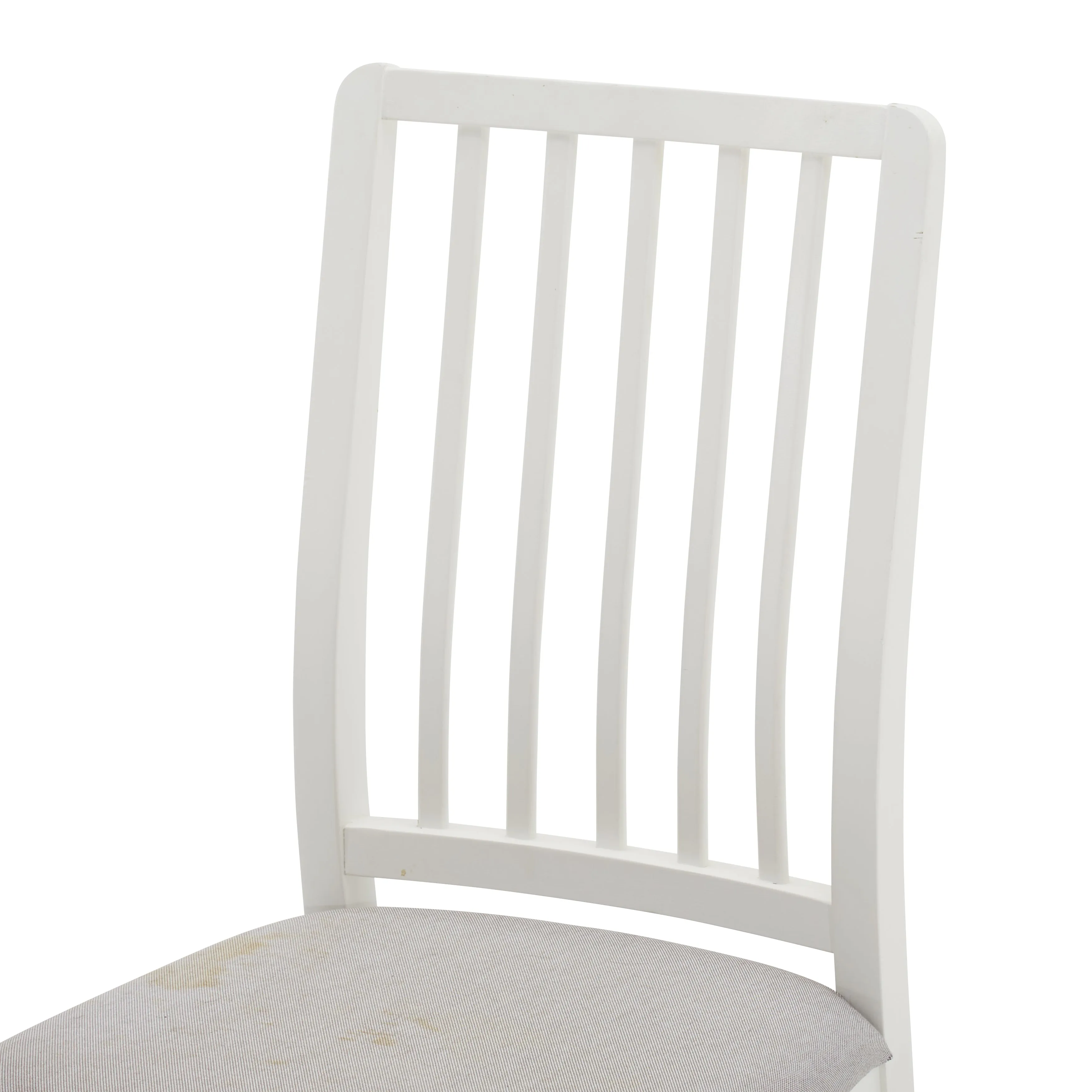White Chair with Grey Cushion