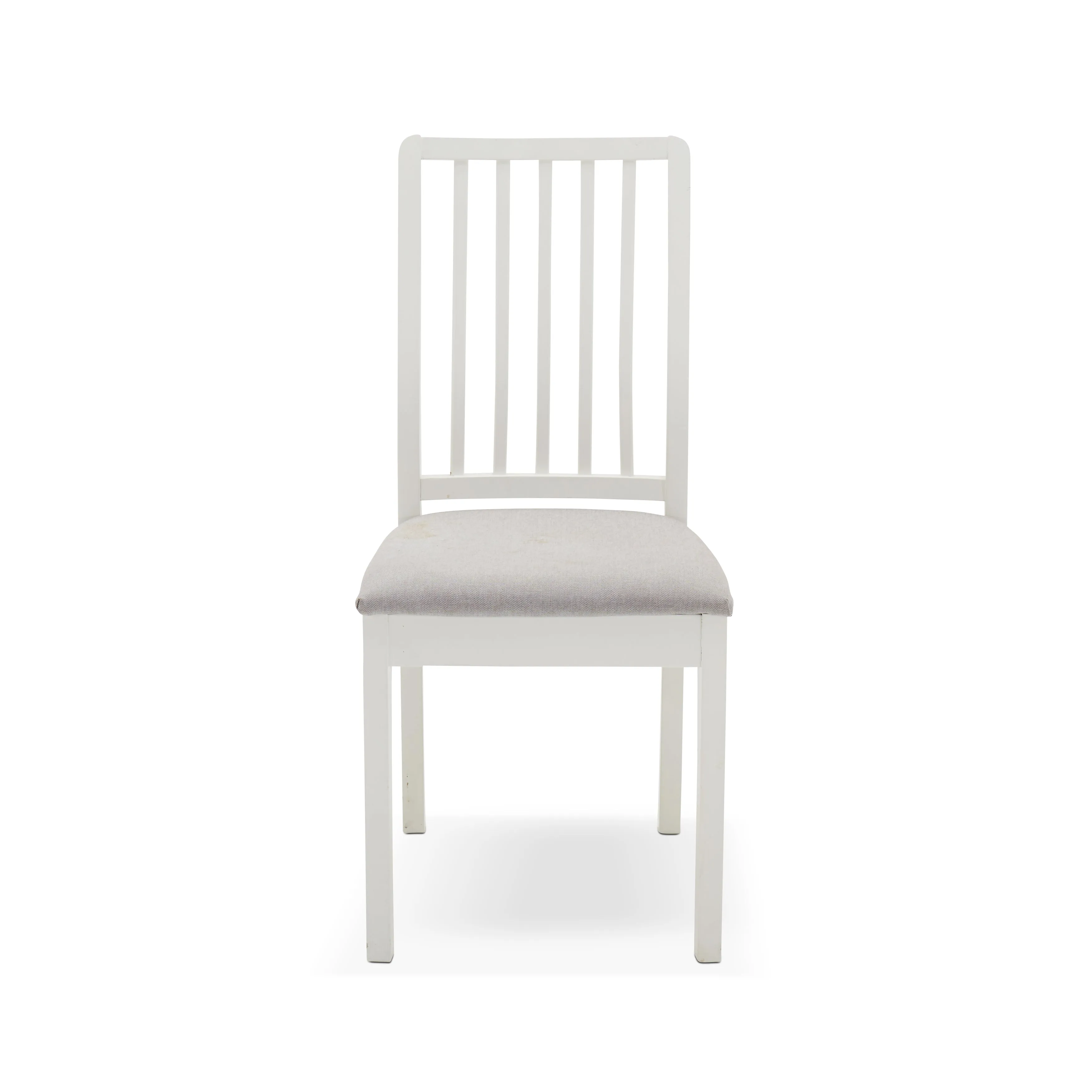 White Chair with Grey Cushion