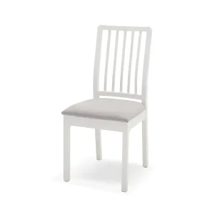 White Chair with Grey Cushion