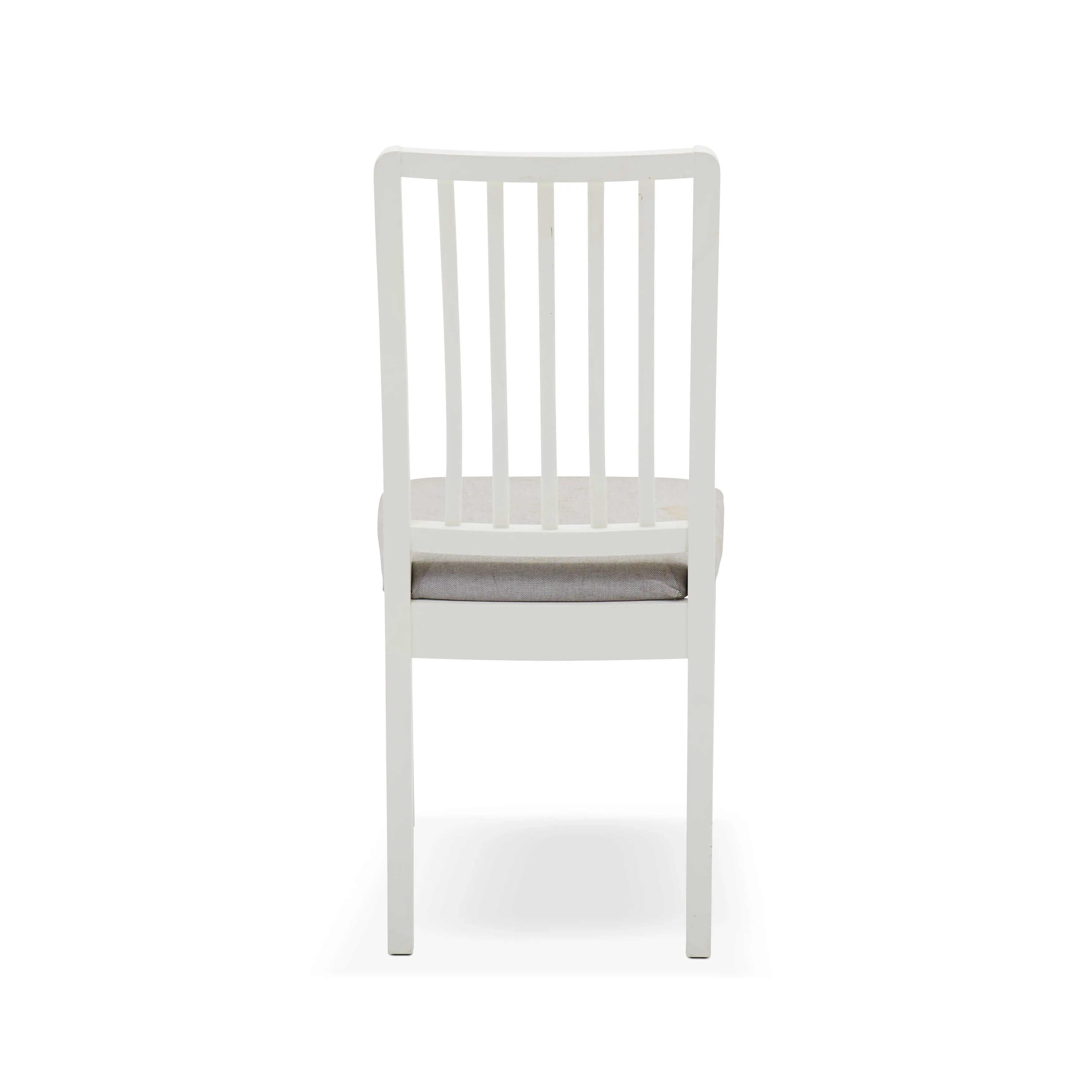 White Chair with Grey Cushion
