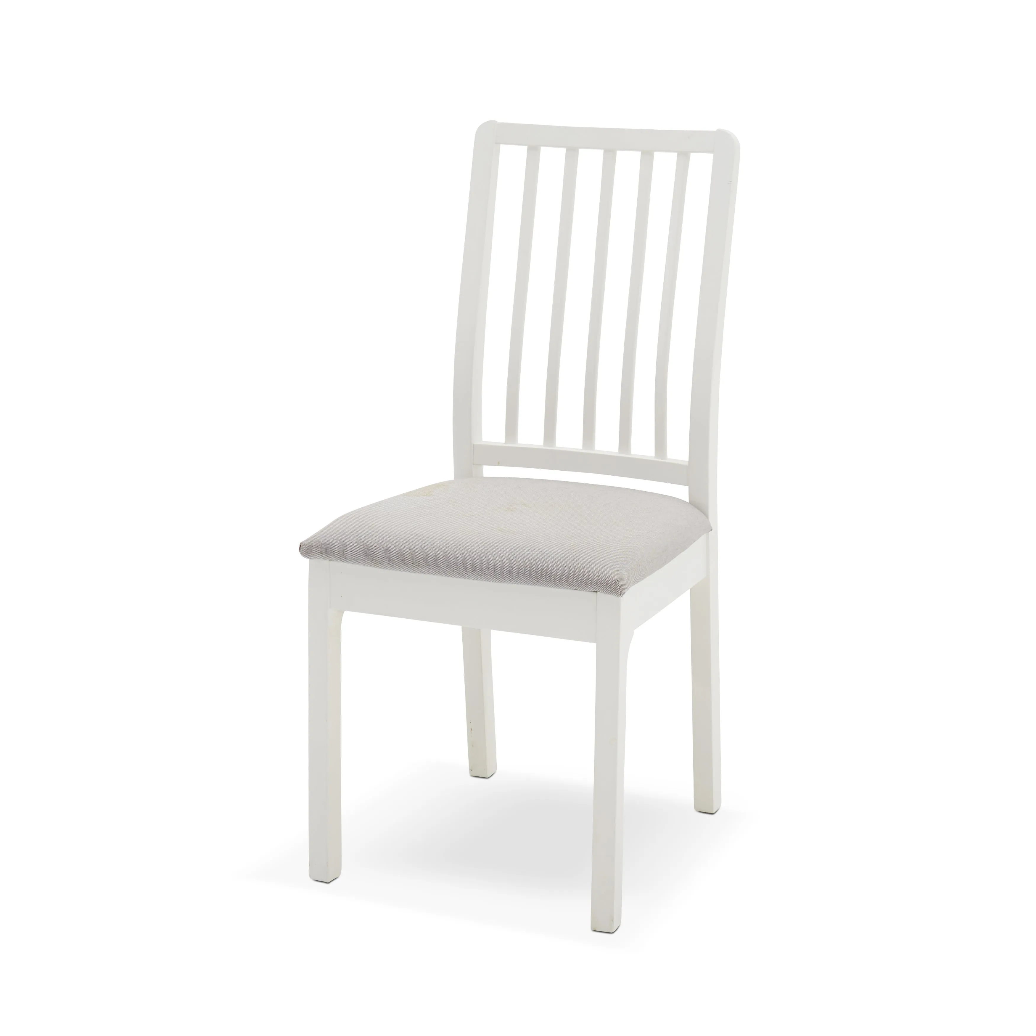 White Chair with Grey Cushion