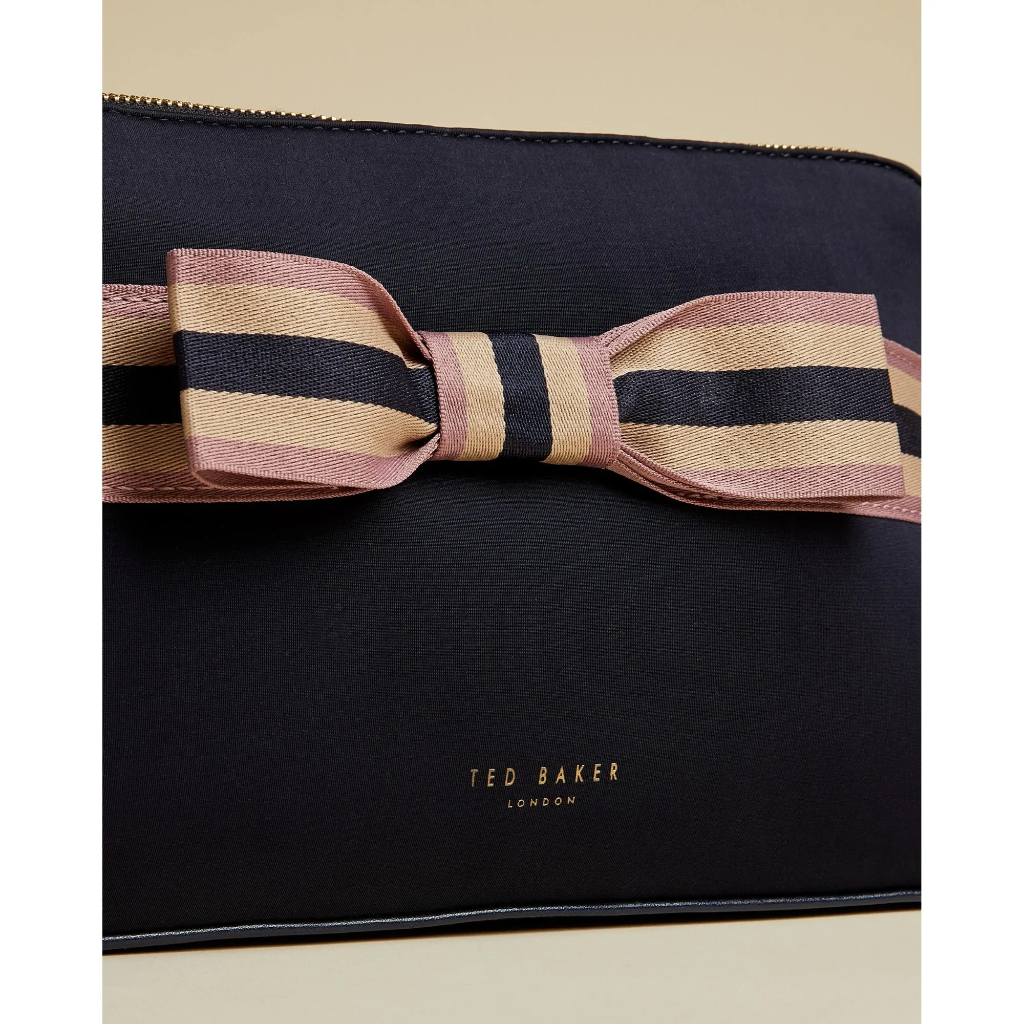 Women Kadera-Branded Webbing Neoprene Makeup Bag - Navy