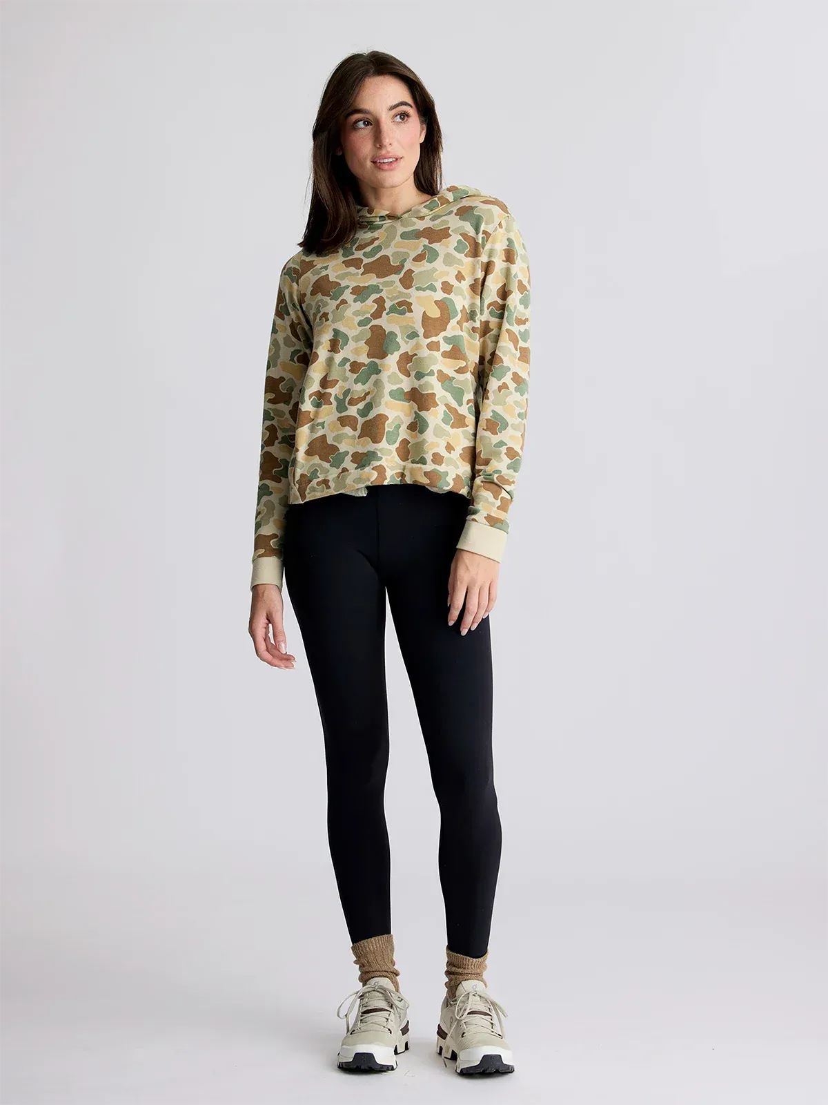 Women's Bamboo Lightweight Fleece Cropped Hoodie