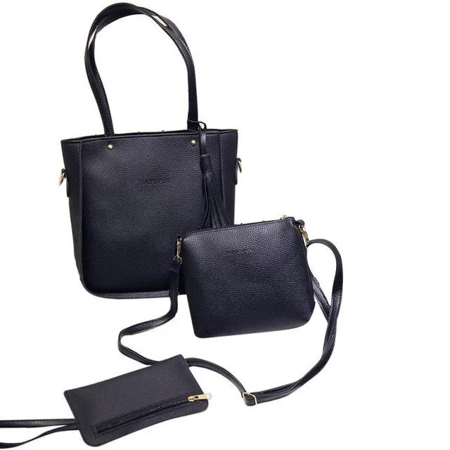 Xiniu 3PCS women bag summer Tassels leather woman bag cross body messenger Shoulder Bag #6M